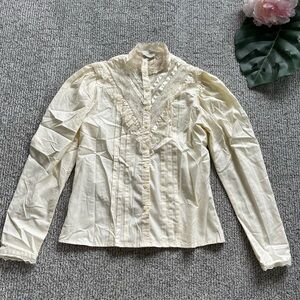 Vintage Gunnies by Jessica McClintock Off White Button Down Shirt